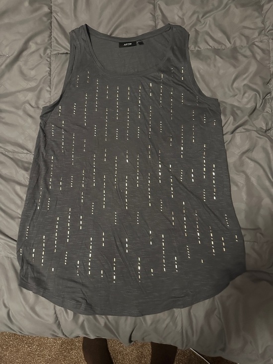 Apt. 9 Tops - Apt. 9 Charcoal Tank with Silver Stud Detail